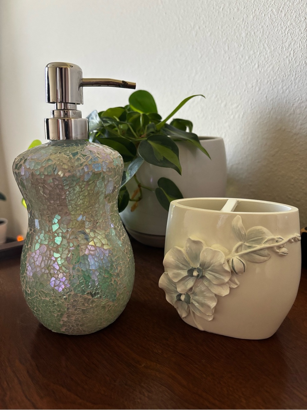 Mosaic Soap Dispenser & Toothbrush Holder Set